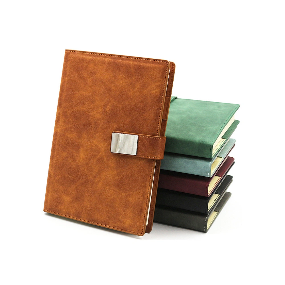 Vintage Style Printing Journal Refill Leather Magnetic Flap Notebook
