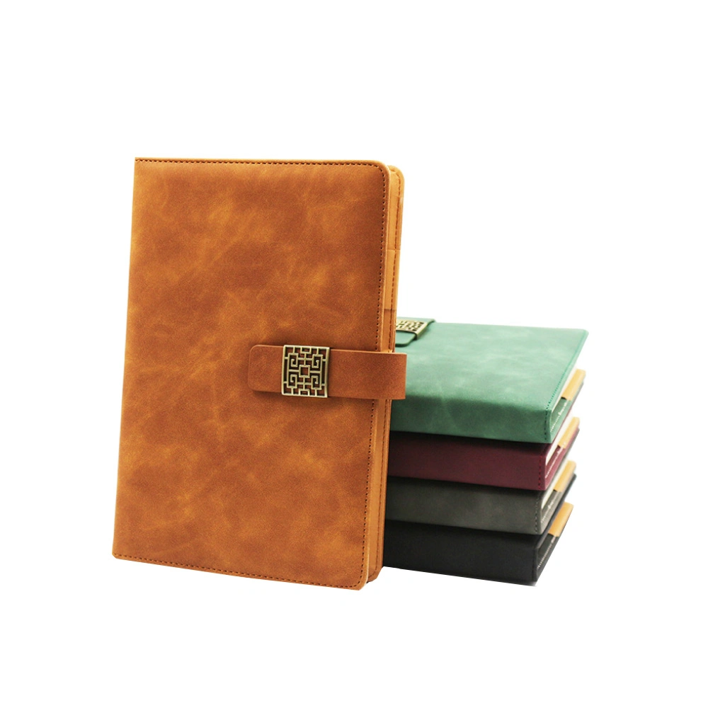 Vintage Style Printing Journal Refill Leather Magnetic Flap Notebook