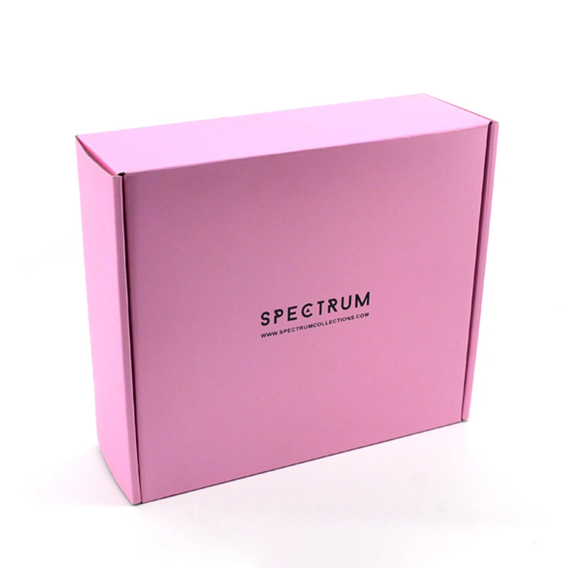 High Quality Luxury Logo Printing Shipping Paper Packaging Clothing Corrugated Pink Cardboard Mailing Box Custom