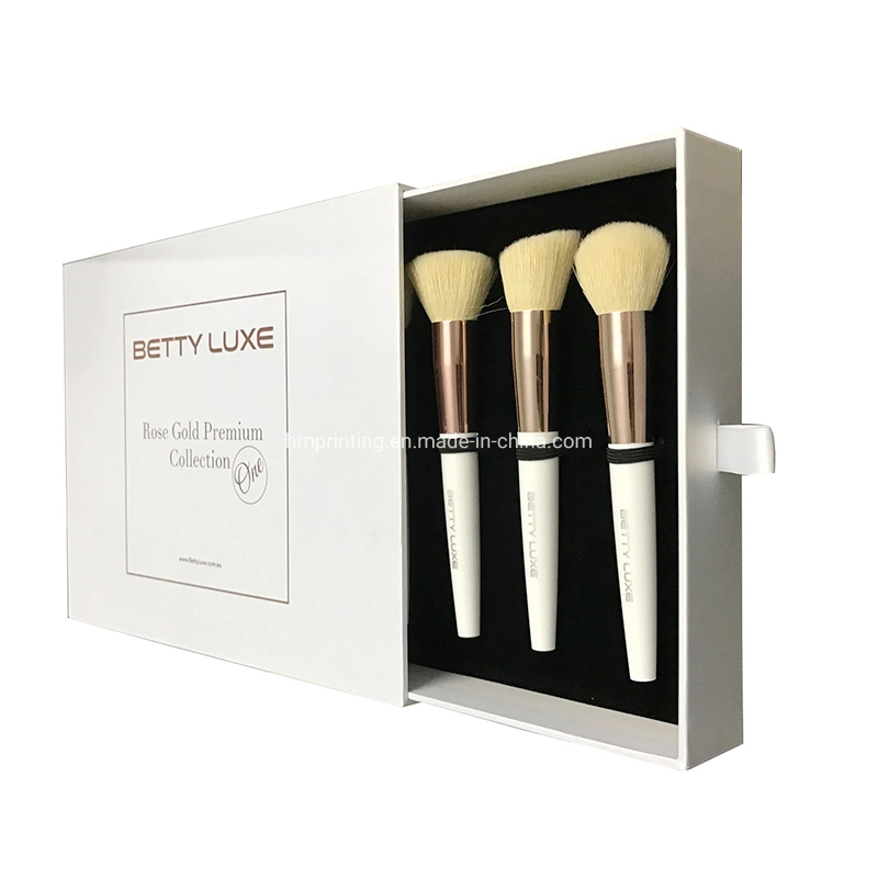 White Luxury Gift Packing Custom Logo Paper Packaging Box for Cosmetic Brush