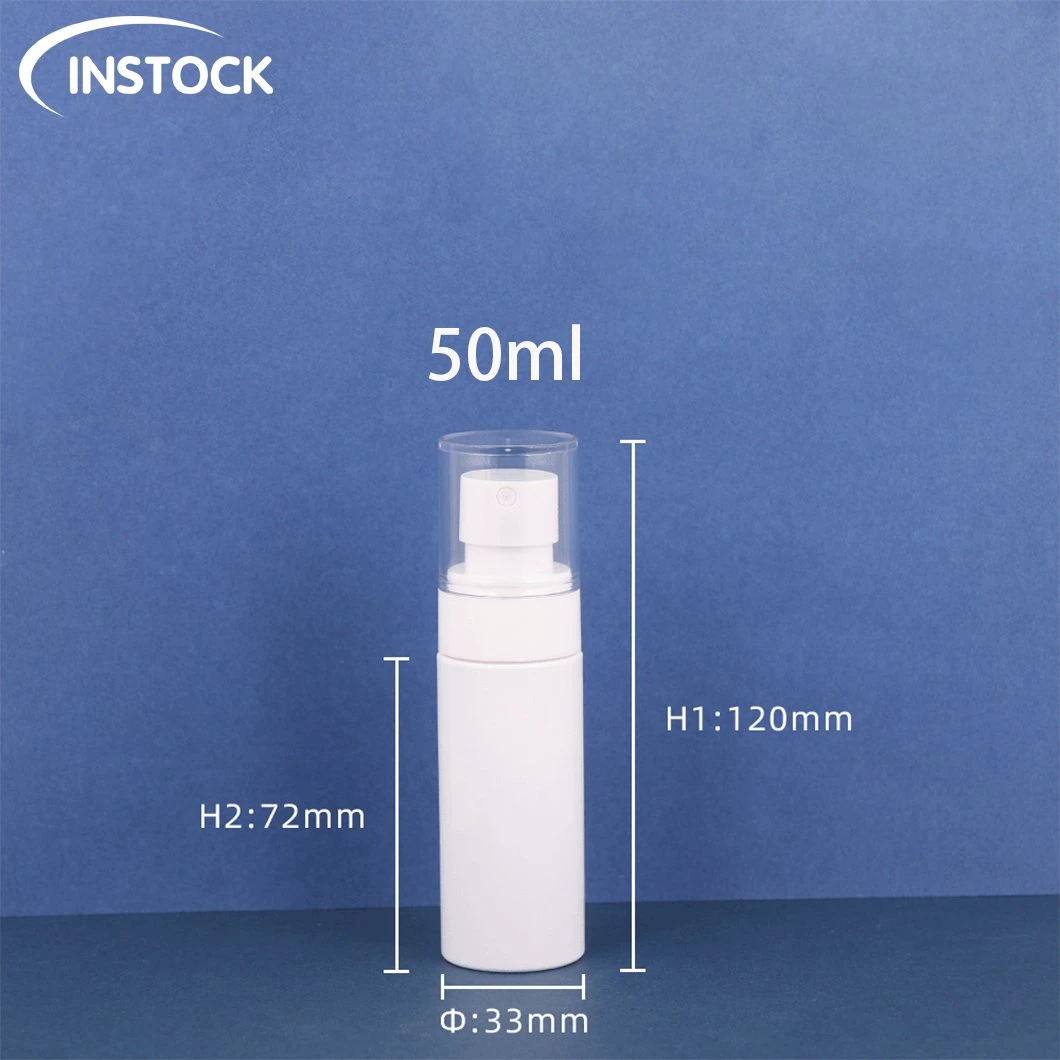 40ml Plastic Spray Bottle Skincare Custom cosmetic Packaging with Press Pump Lids Luxury Airless Bottles