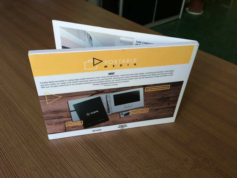 High Quality 7inch LCD Video Player Gift Brochure Card, Video Book with Memory and Multiple Buttons