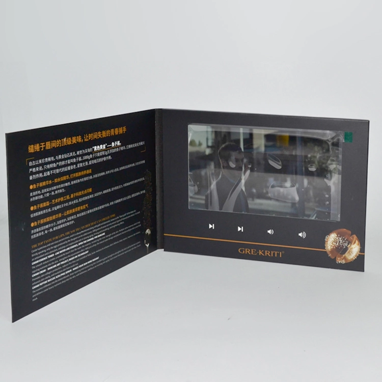 Customized 7 Inch LCD Video Display Printing Book Greeting Manual Brochure