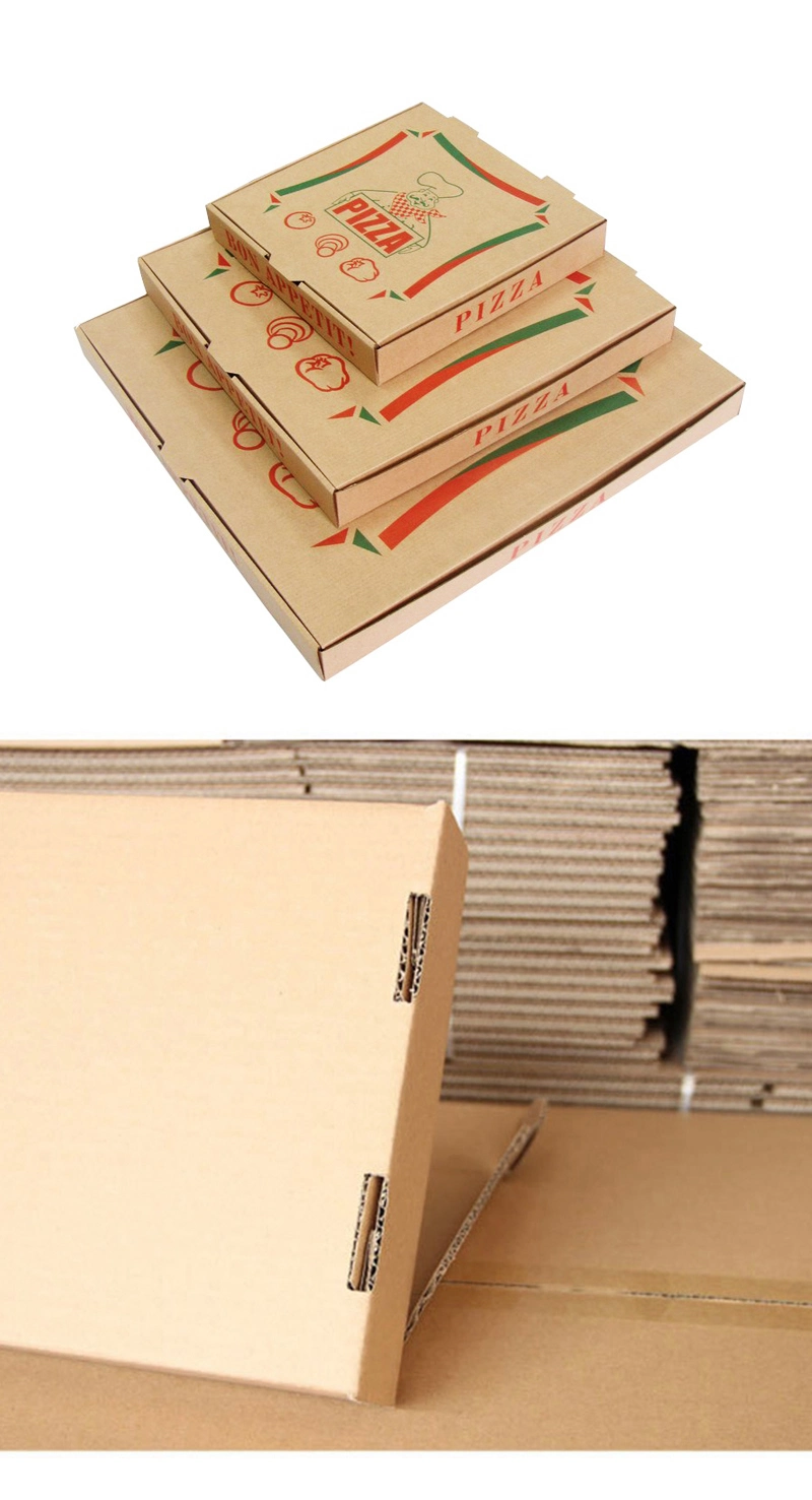 Customized Disposabe Standard Corrugated Pizza Box Take out Food Box with Printing