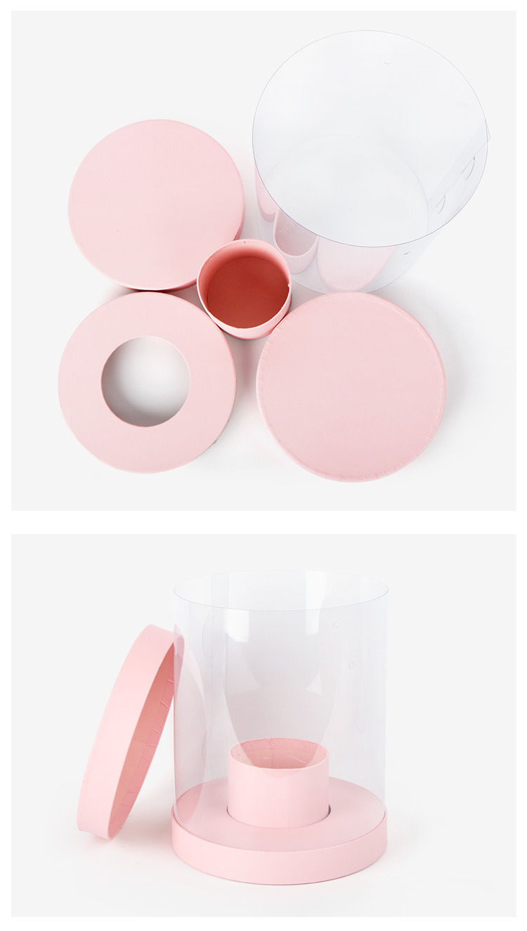 Custom Logo Print Thicker Waterproof PVC Hard Clear Plastic Flower Packaging Box