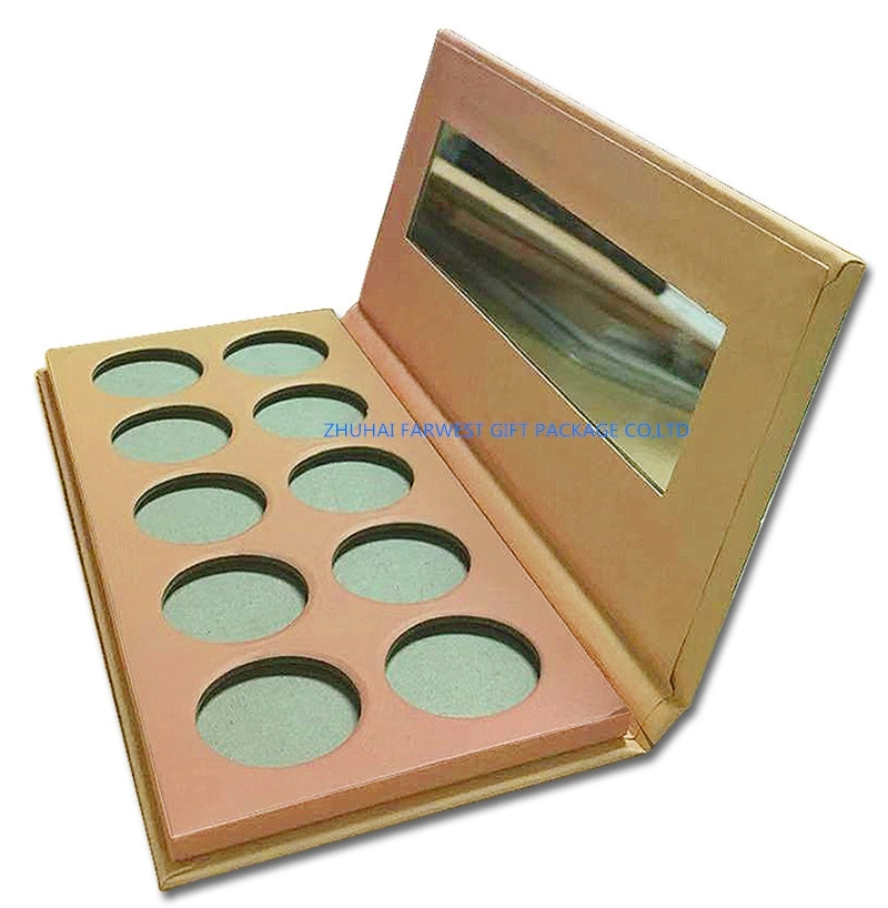 Paper Gift Box for Eyeshadow Packaging 10 Color Box with Custom Printing Long Rectangle Shape