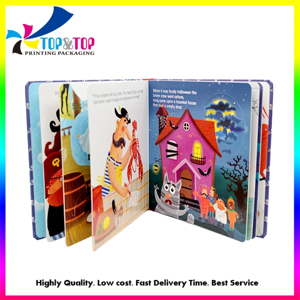 Custom Kids Cartoon Dinosaur Flip Book Flap Board Book Printing