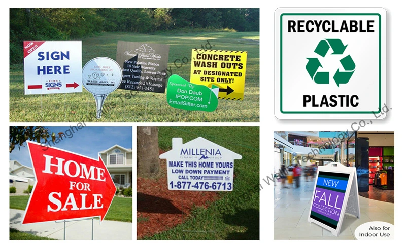 Full Color Printing PP PE Triangle Folded Corflute Signs, Durable Coroplast Signs, Outdoor Usage Plastic Sheet