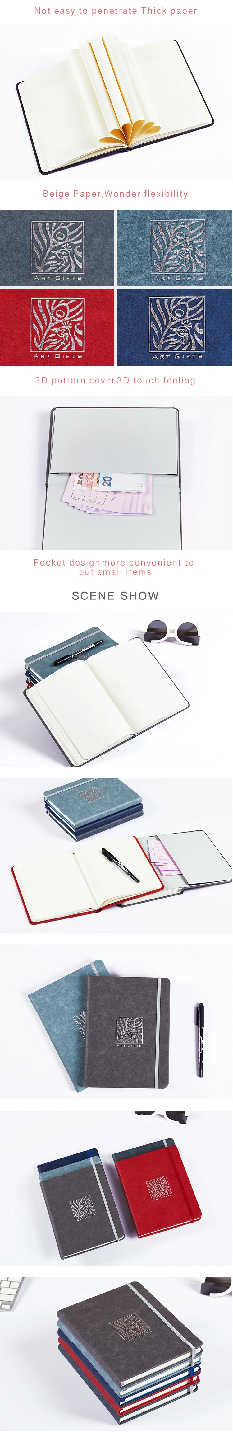 Custom Printing PU Leather Journal Notebook (135mm*215mm)
