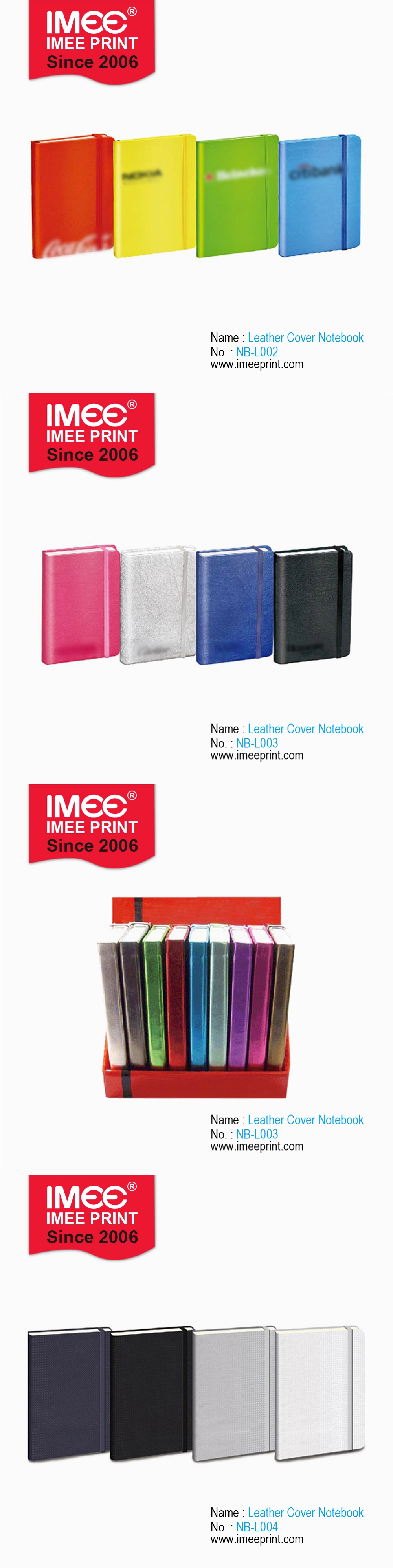 Imee Printing Promotion Promotional Custom Diary PU Leather Cover Bookmark Belt Notebook