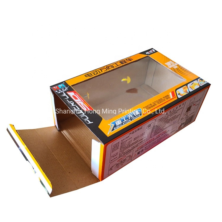Customized Corrugated Cardboard Window Toy Packaging Paper Box with Handle