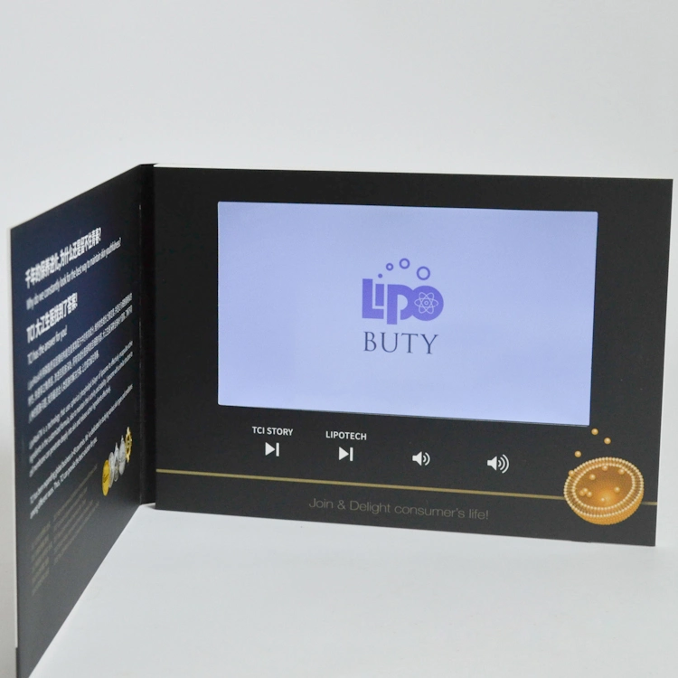 Wholesale Chinese Supplier 7 Inch LCD Wedding Invitation Video Memory Card Brochure Book