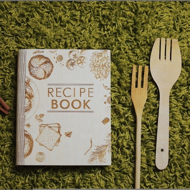Personalized Wooden Recipe Book Recipe Journal Cook Notebook