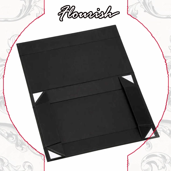 Elegant Black Cardboard Cosmetic Packaging Magnetic Box