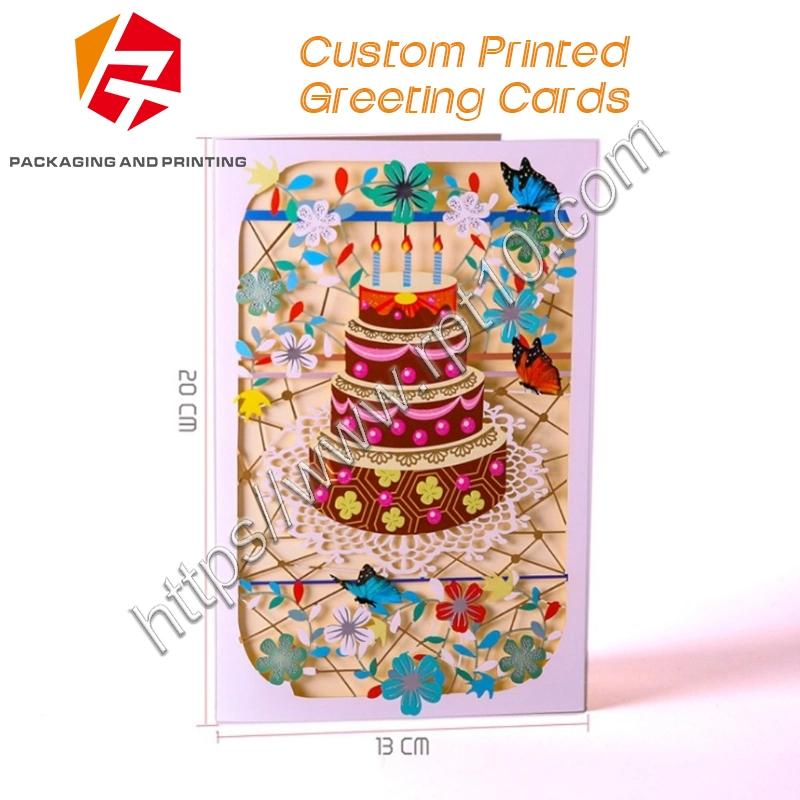 Cardboard Colorful Customized Folding Greeting Card Event Holiday Invitation Book Printing Custom