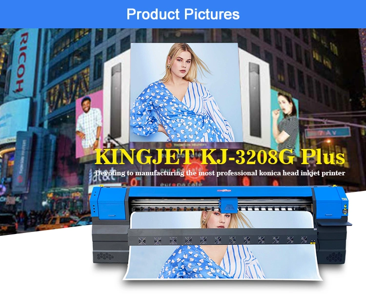 Kingjet Cmyk Digital Color Konica 512I Solvent Printer Digital Flex Poster Printing Machine