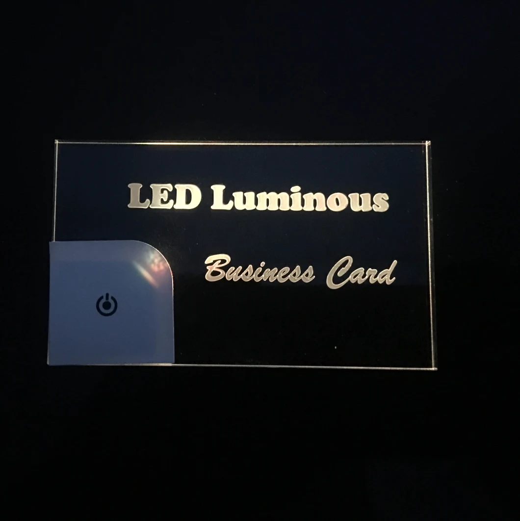 Custom Message LED Acrylic Invitation Card, Glow Name Business Card, LED Visitenkarte