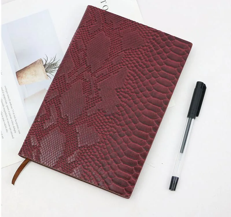 Custom Logo Printing Crocodile Python PU Leather A5 Journal Notebook