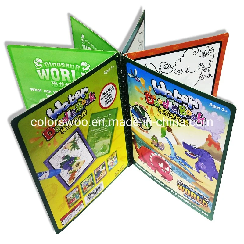 Customized Children Magic Water Drawing Book Water Doodle Book Paint with Pen-Fairy Tale, Dinosaur