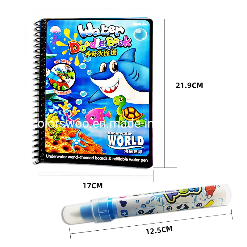 Colorful Magic Water Drawing Book Doodle Book with Magic Pen-Underwater World