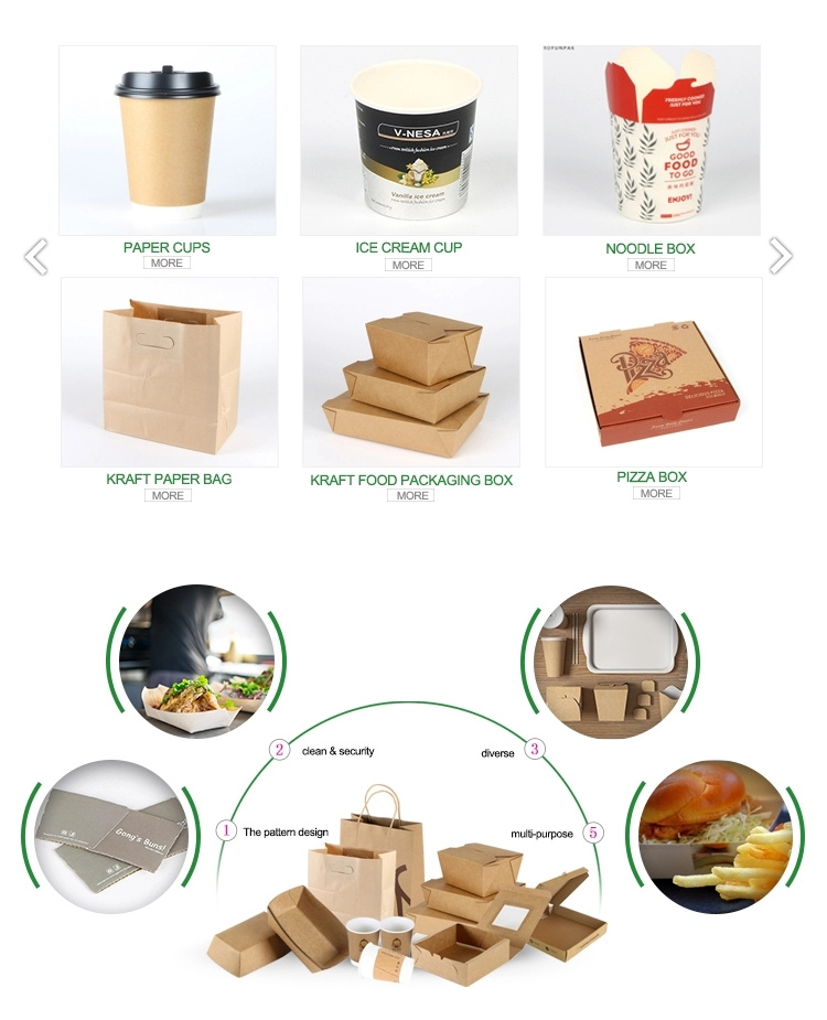 Biodegradable Craft Fries Hamburger Box Packaging Custom Print Packing Cardboard Paper Burger Box