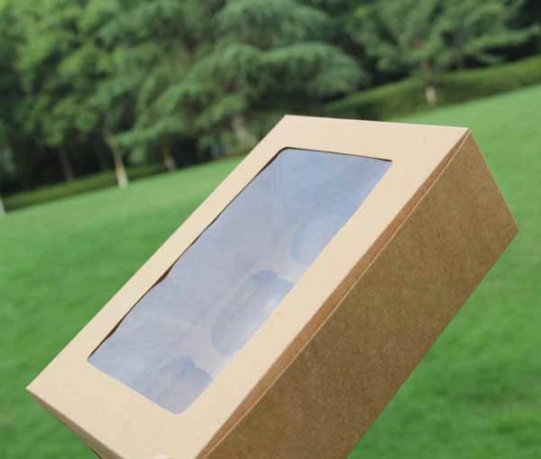 Custom Wholesale Art Paper Cardboard Cake Box with PVC Window