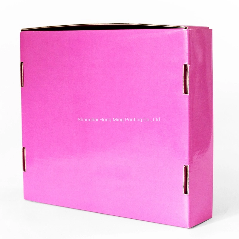 Customized Double Sides Printing Pink Corrugated Mailer Box Tuck Top Box for Cosmetics Shipping