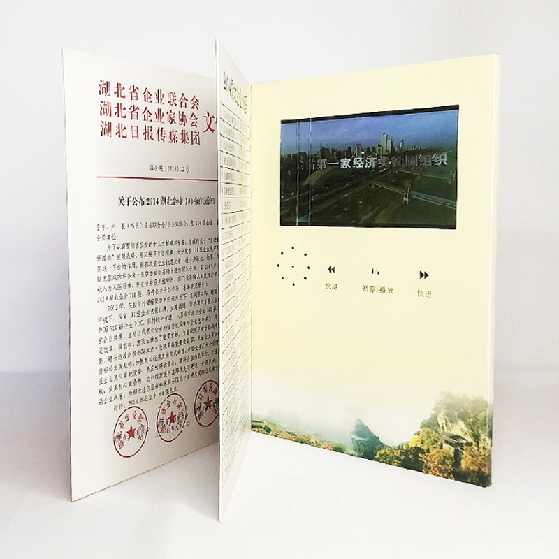 Business Display LCD Screen Video Brochure Memory Module Card Video Printing Book