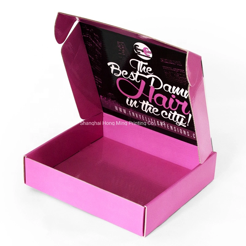Double Sides Printing Pink Corrugated Box Cartoon Packaging Box for Cosmetic Package