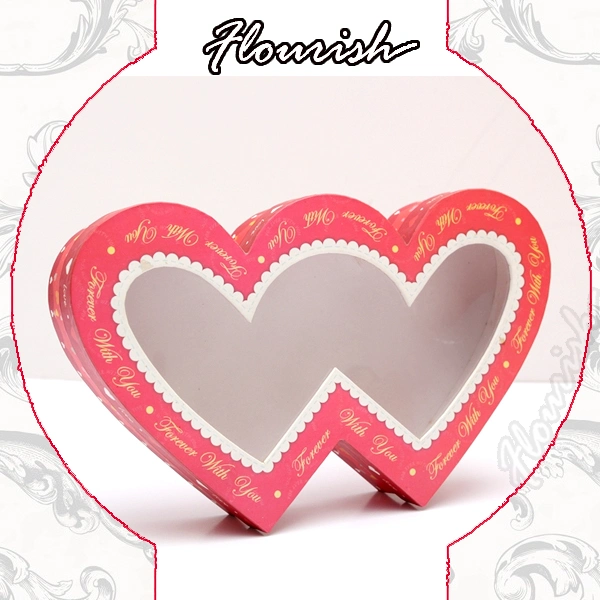 Special Heart-Shaped Cardboard Gift Packing Box with Clear Window
