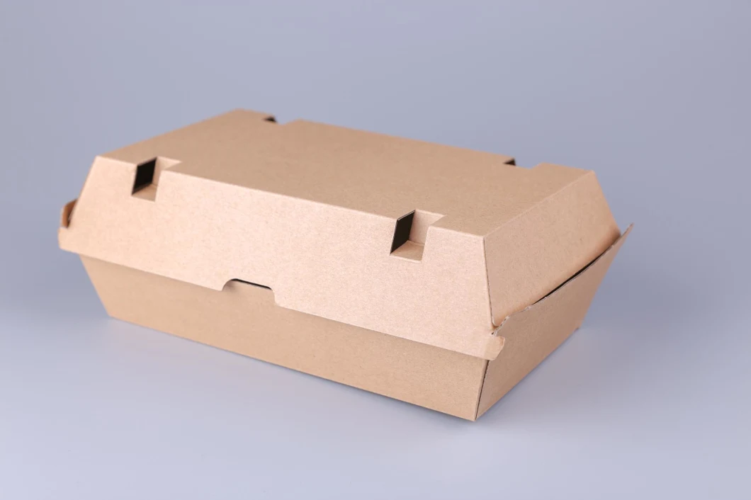 Kraft Paper Snack Box Takeaway Paper Packaging Box Pasta Take-Away Packaging Burger Box