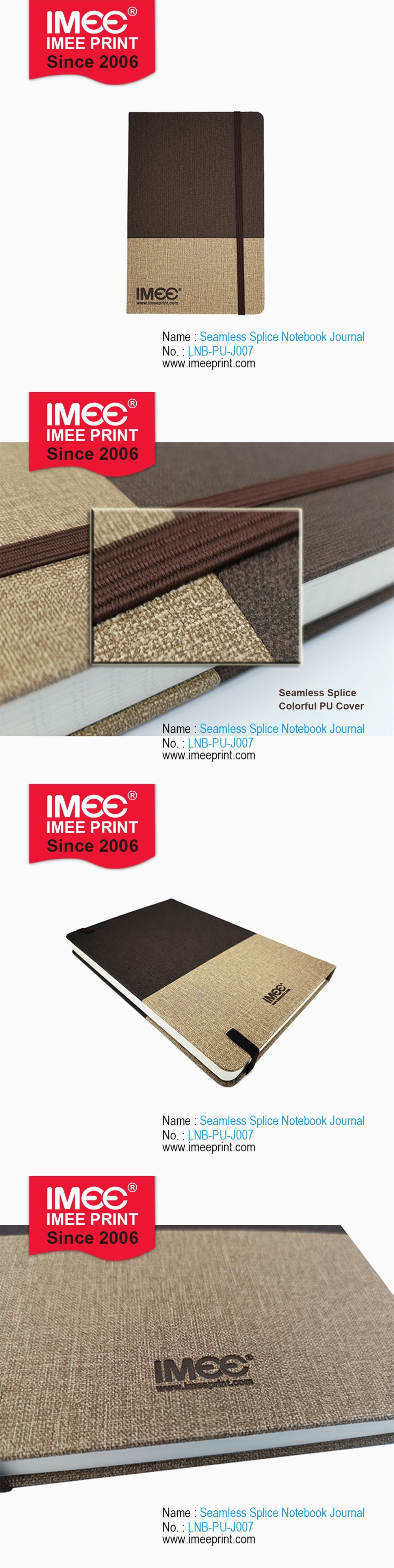 Imee Printing Custom China Simple Style Paperboard Paper Cover Pen Groove Slot Notebook