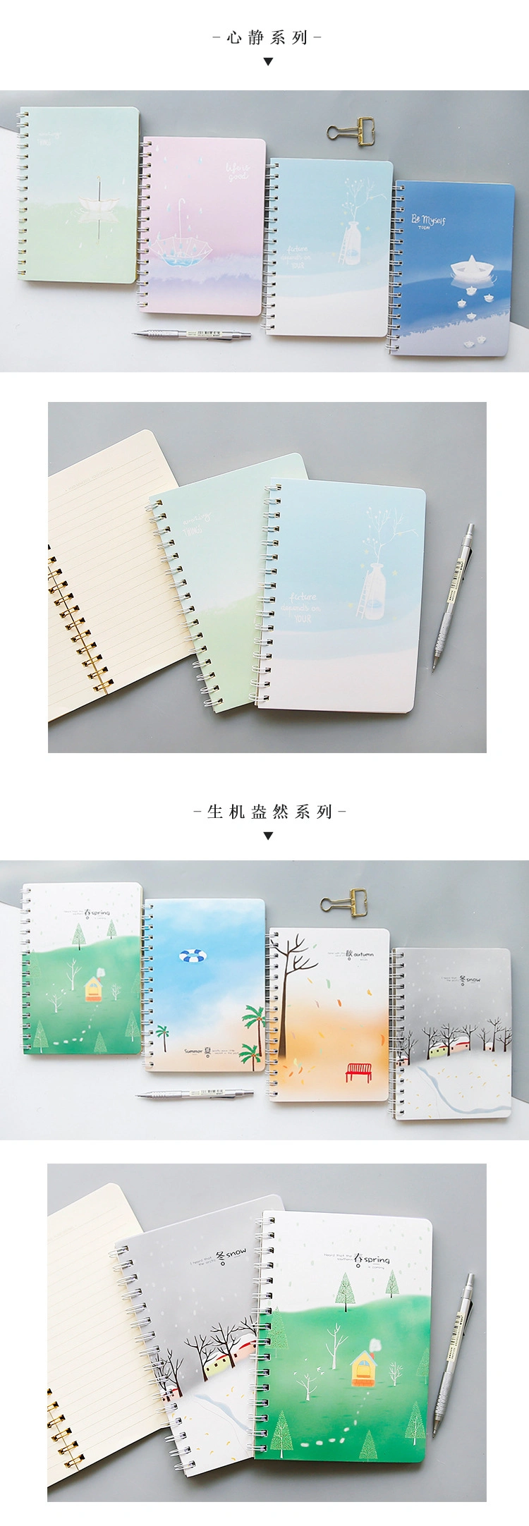 Custom Cheap Printing School Sewing Notebook Stationery Notepad Spiral Notebook