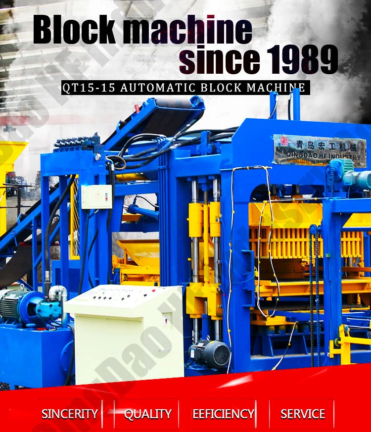 Qt15-15 Hydraulic Block Machine Concrete Hollow Brick Machine China Factory