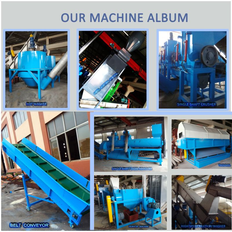 Waste Pet Bottle Washing Line Machine for Producing Flakes to Make Fibre