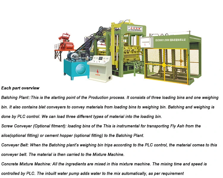 Concrete Fly Ash Brick Machine Qt6-15 Concrete Paver Brick Machine Production Line