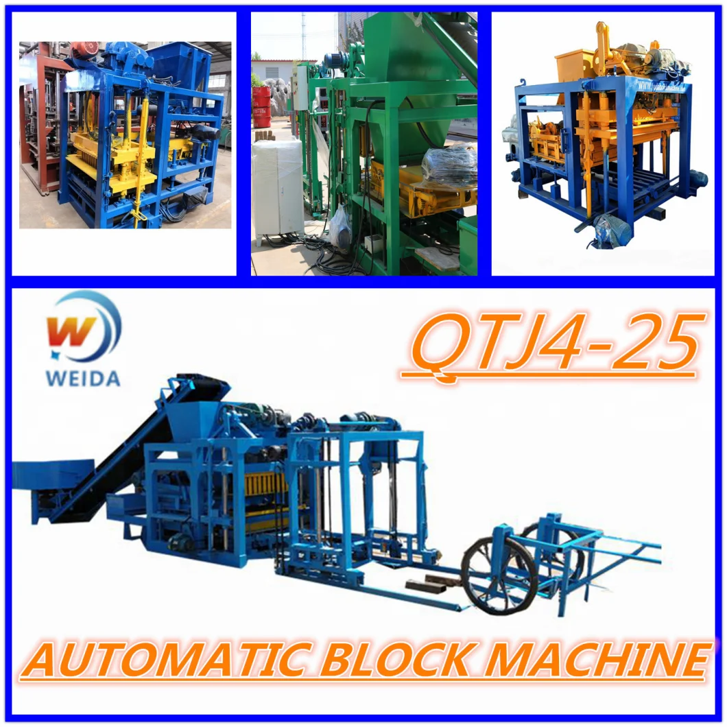Qtj4-25 Automatic Concrete Block Making Machine Line Cement Block Machine Concrete Brick Machine