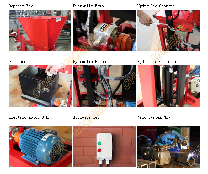 2-25 Semi Automatic Block Making Machine Diesel Engine Clay Interlocking Brick Block Machine