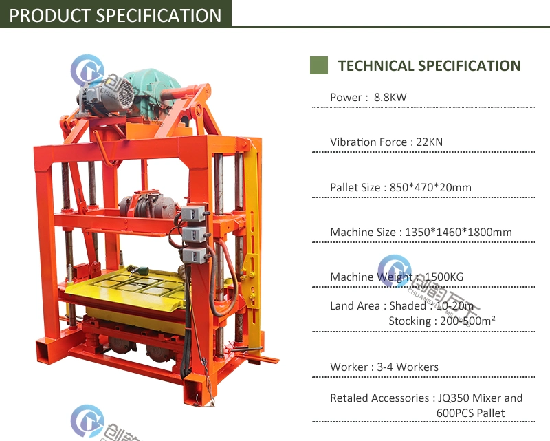 Small Block Machine Qt 4-40 Manual Brick Making Machine Block Machinery