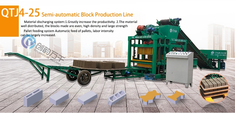 Professional Automation Cement Interlocking Brick Making Machine Qtj4-25 Concrete Block Machines