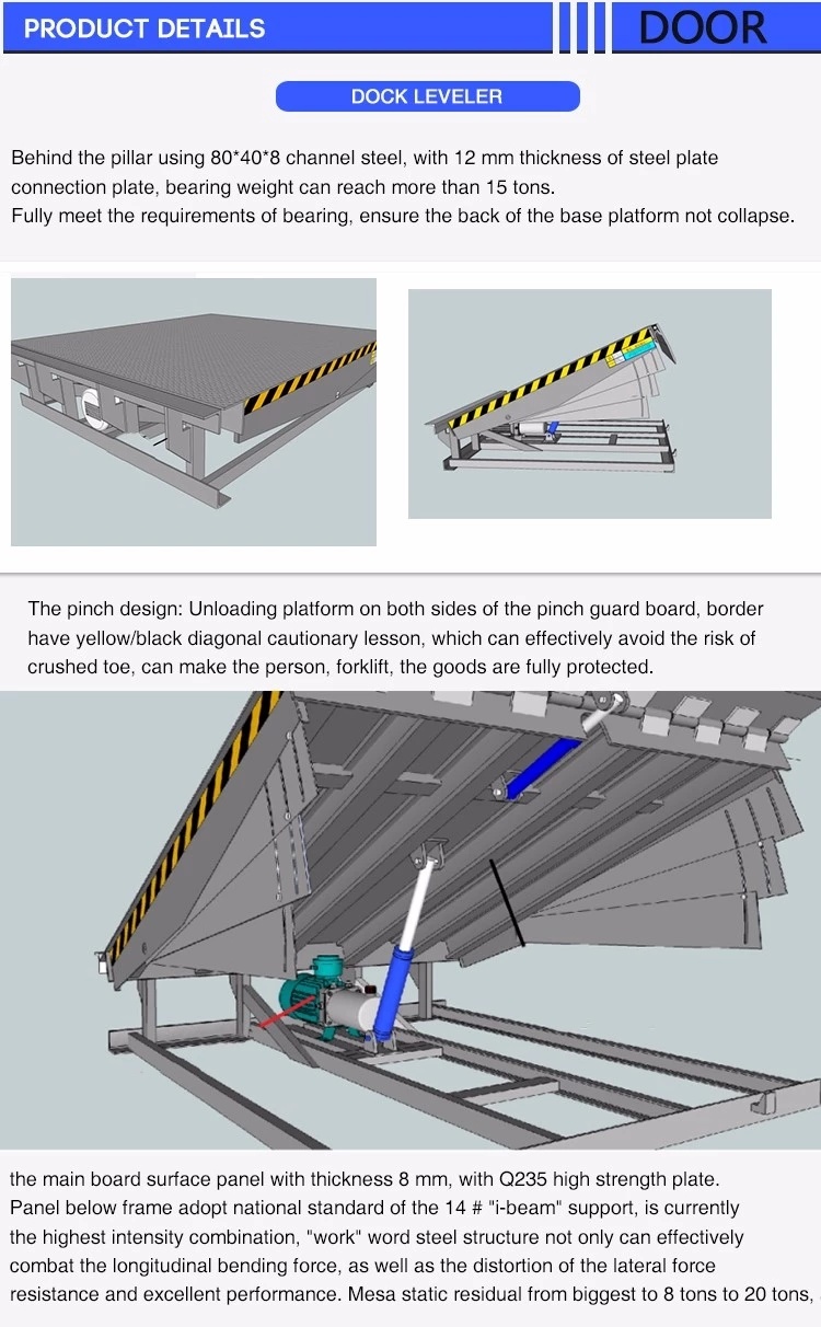 Adjustable Forklift Loading Unloading Mobile Container Forklift Adjustable Car Lift Loading Ramp Dock Leveler