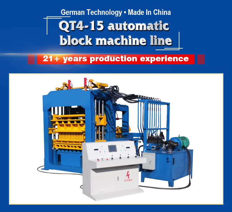 Duyueqt4-15 German Technology Fully Automatic Hydraulic Block Machine Brick Machine