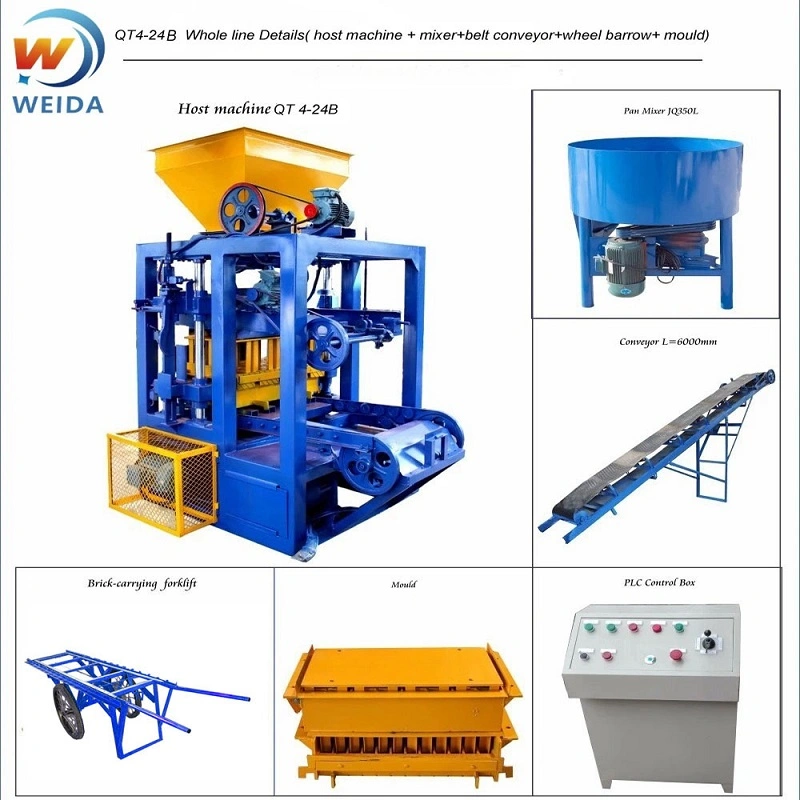 Ex Factory Price Qt4-24 Cement Brick Making Machine Concrete Stone Paving Brick Making Machine