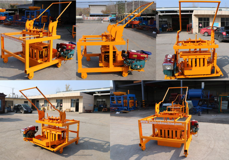 Mobile Concrete Hollow Block Molding Machine, Diesel Engine Brick Machine