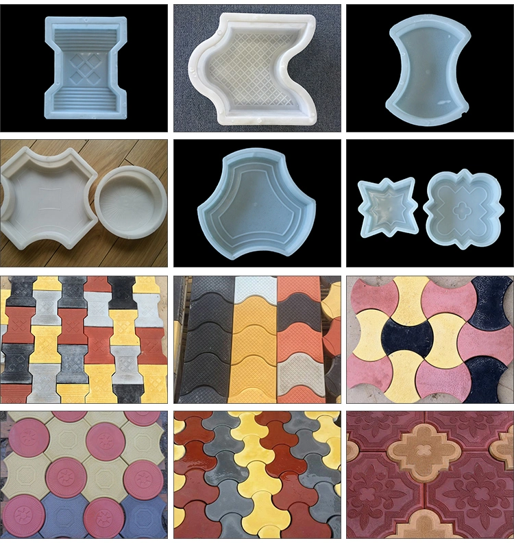 Precast Interlock Floor Tiles Plastic Concrete Paver Molds for Sale