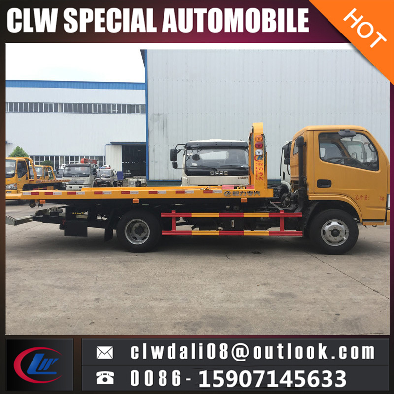Small New Product 4X2 Flatbed Tow Wrecker Truck, Road Block Removal Truck