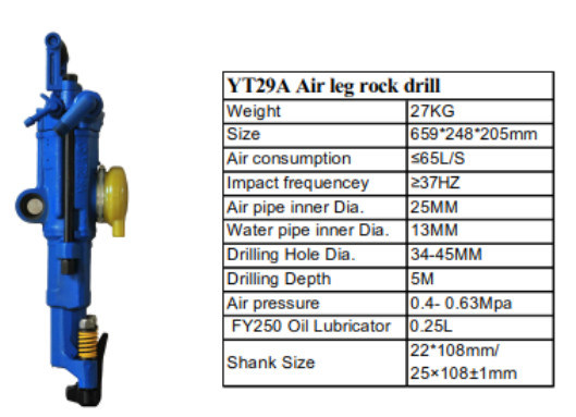 Yt29A Air Leg Support Rock Drill Machine/Jack Hammer