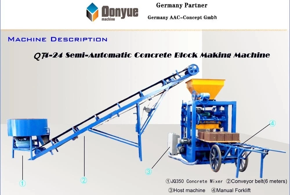 Small Fly Ash Brick Machine Qt4-24 Manual Brick Machine Second Hand Paver Block Machine