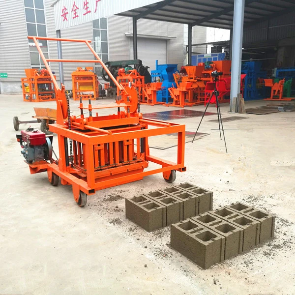 Small Block Machine Diesel Engine Mobile Hollow Block Machine