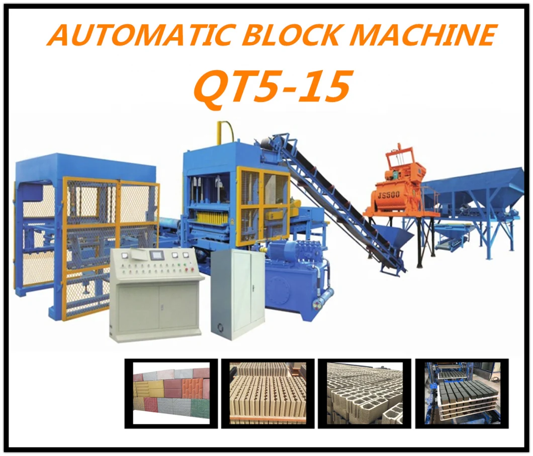 Factory Directly Supply Concrete Block Maker Machine Qt5-15 Hollow Block, Brick and Paver Machine
